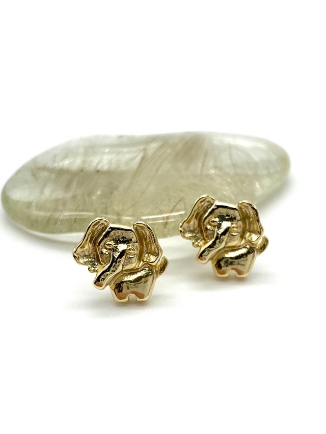 Winnie pierced earrings | baby elephant | gold