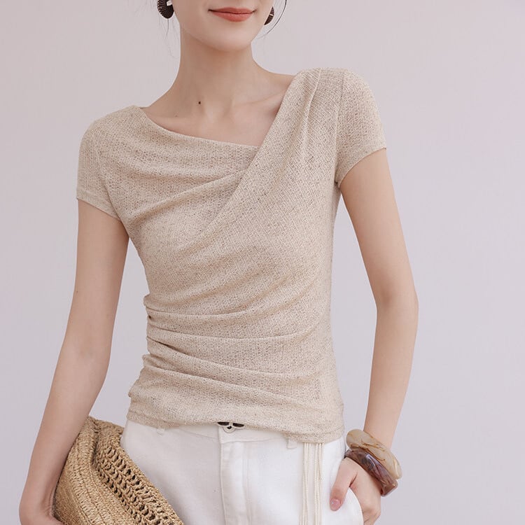 ドレープ ハーフスリーブ カットソー 1col H11202