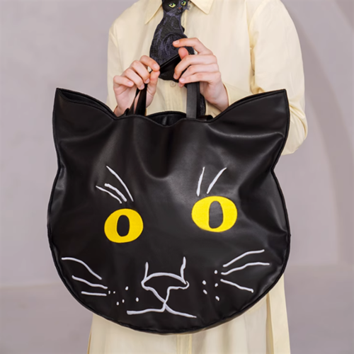 【Camoooni】黒猫ビッグショルダーバッグ　10640