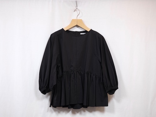 TENNE HANDCRAFTED MODERN " volume sleeve gather  pullover “ Black