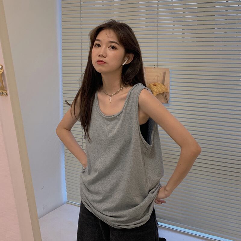 サマールーズノースリーブTシャツ シャツ グレー 夏物 試着室8424171185