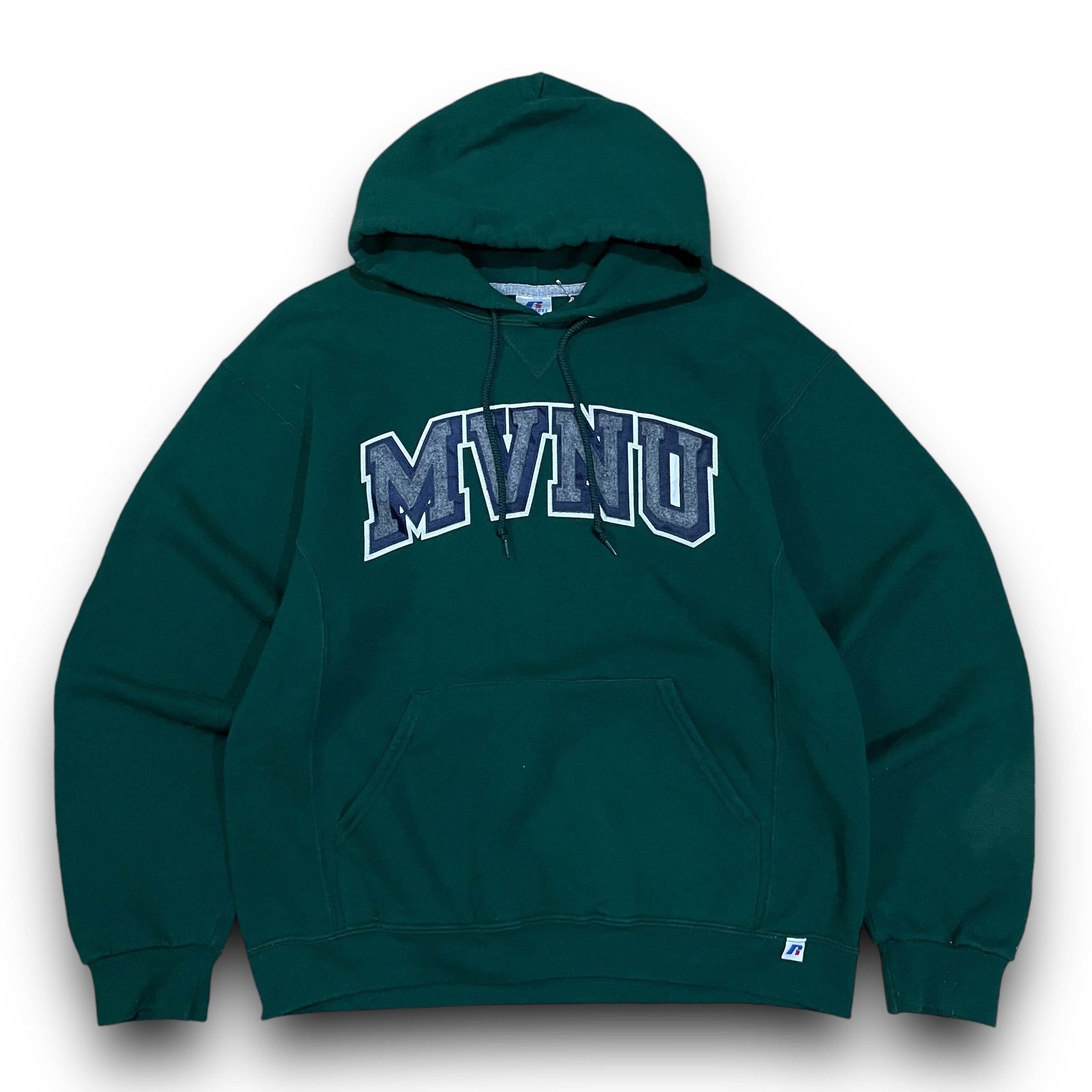 M】【00年代】RUSSELL ATHLETIC ラッセルアスレティック MVNU カレッジロゴ ワッペン刺繍パーカー グリーン 緑 | 古着屋Teen Spirit M】【00年代】RUSSELL ATHLETIC ラッセルアスレティック MVNU カレッジロゴ ワッペン刺繍パーカー グリーン 緑 | 古着屋Teen Spirit