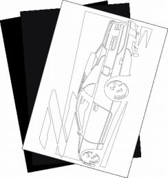 日産(NISSAN) フェアレディZ Z32の切り絵用【型紙】と切り絵用紙2枚の