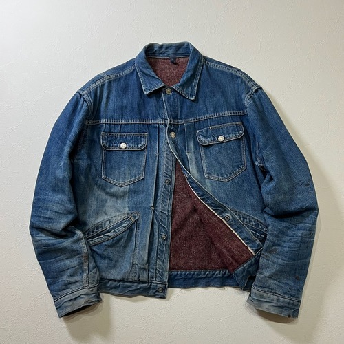 60s JCPENNY FOREMOST 2nd type　デニムジャケット　裏地ブランケット　ジージャン　ブルー 古着