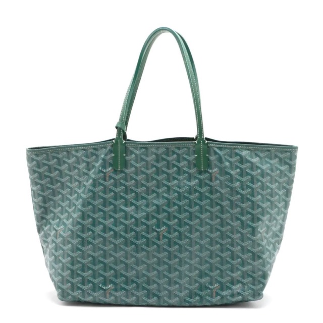 Rare ◇ GOYARD Saint-Louis PM Tote Bag, Herringbone Pouch, Green Print, Unisex