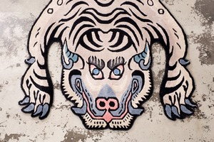 Tibetan Tiger Rug 《Mサイズ•シルク・パールホワイト127》チベタンタイガーラグ