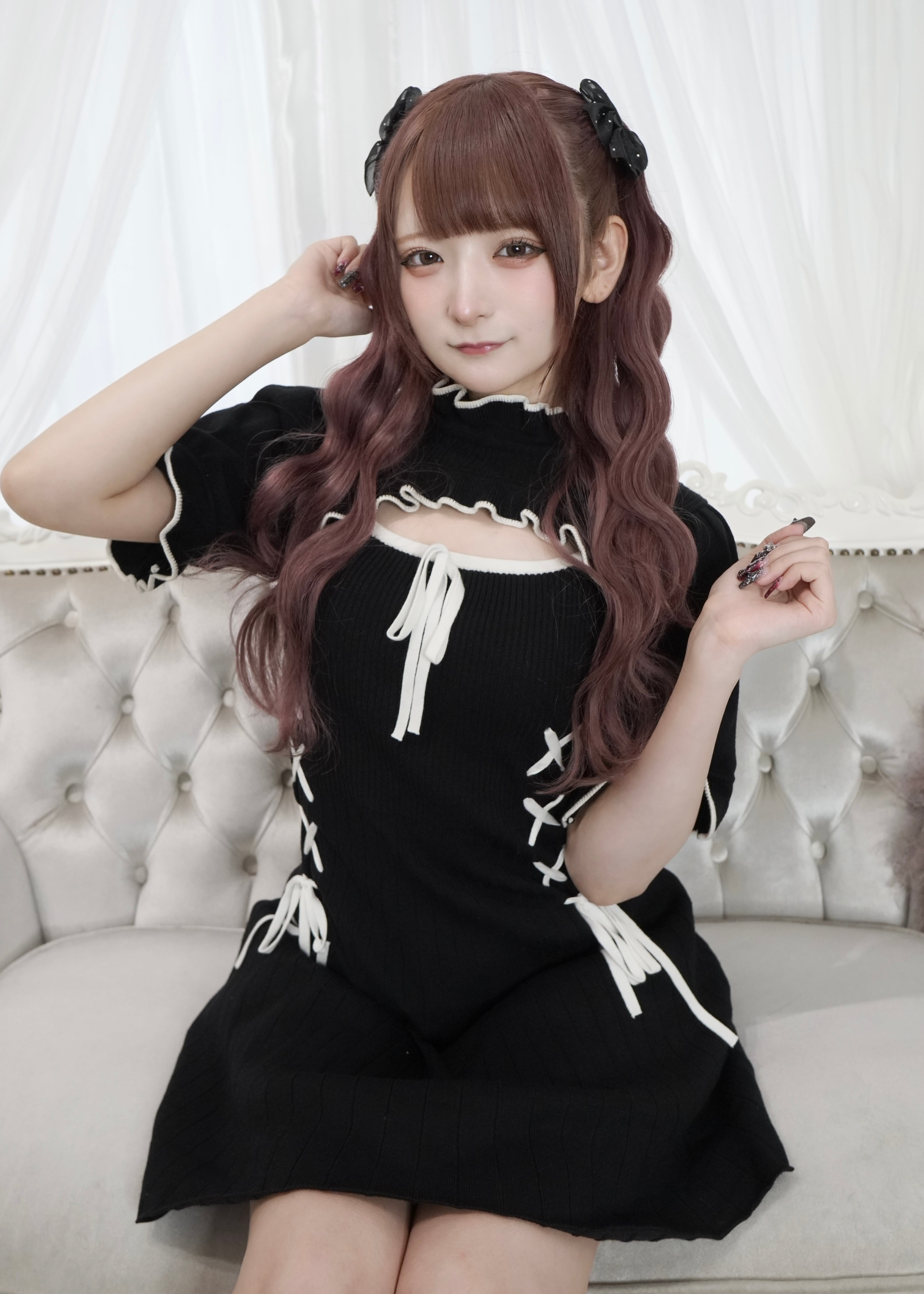 裸衣夢♡総レースのカーディガン・トップス♪アトリエまりこ・ノンノンドール美品 ManonMimie】Décolleté Knit Mini OP | Manon Tokyo