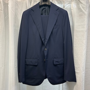 CARUSO NAVY WOOL SUIT《46》