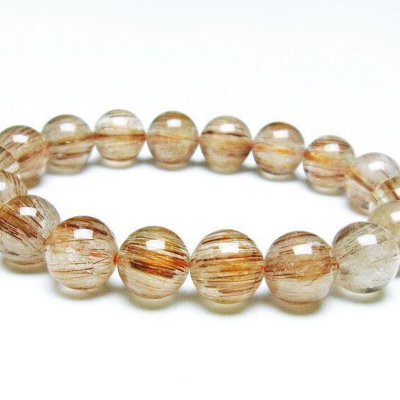 キャッツアイ ルチルクォーツ ブレスレット 12mm 一点物 111-38528