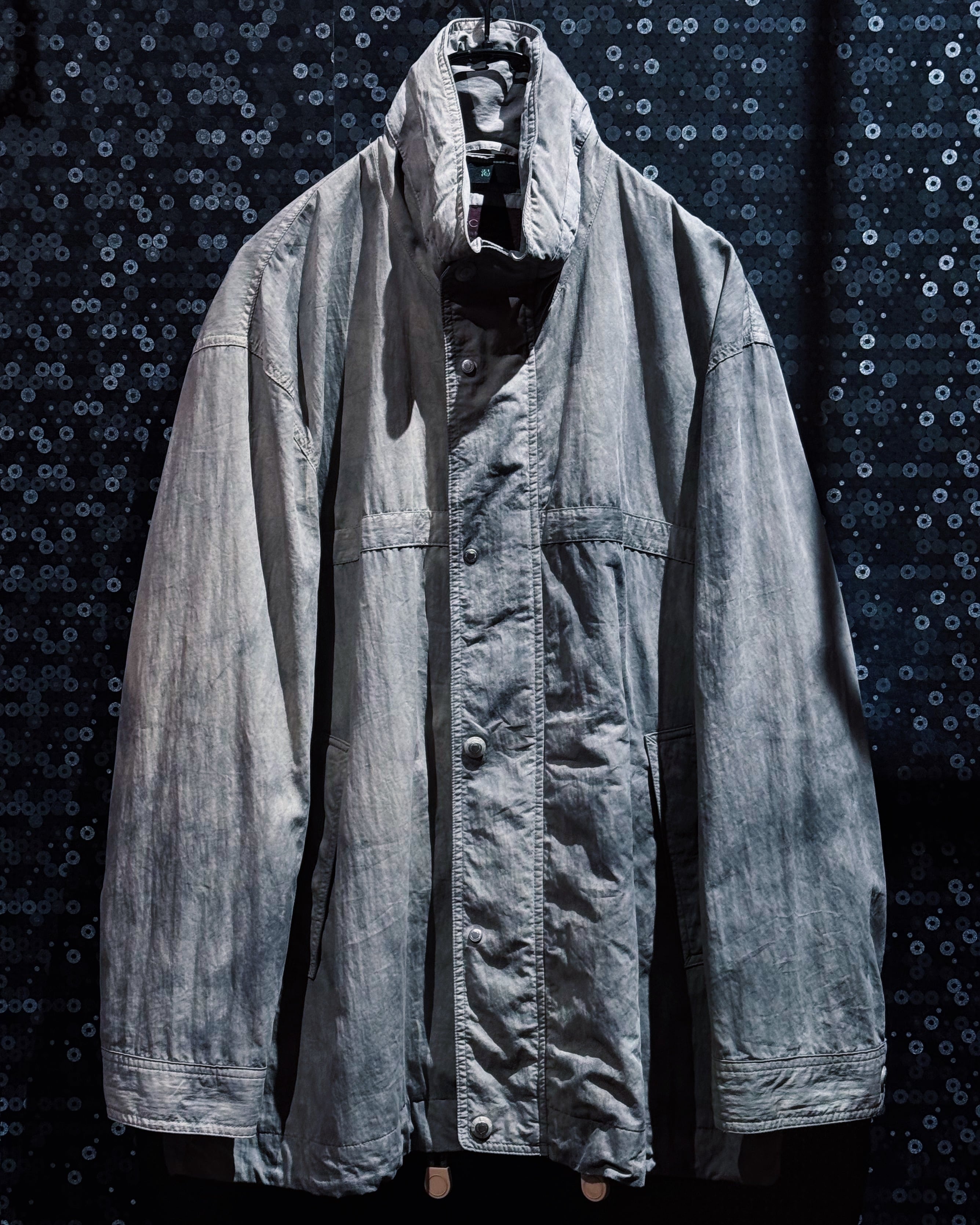 【ÆIEM】“渇”“染” Ink Dyed High Collar Oversized Coat