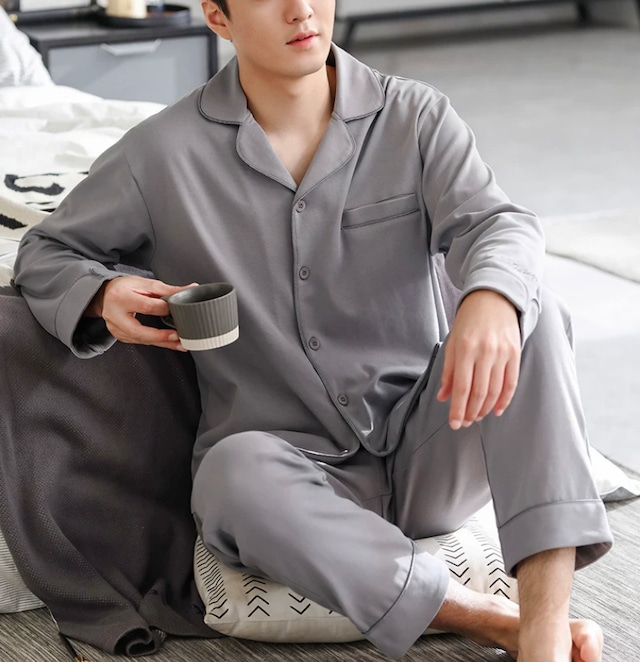 【ソフトサンシャインコットン使用】 men's【5color/5size】cotton100 simple design color relax pajamas p136