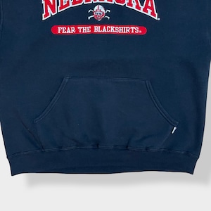 【Russell】カレッジ アーチロゴ ネブラスカ大学 UNIVERSITY OF NEBRASKA 刺繍ロゴ パーカー スウェット フーディー フットボール hoodie L us古着