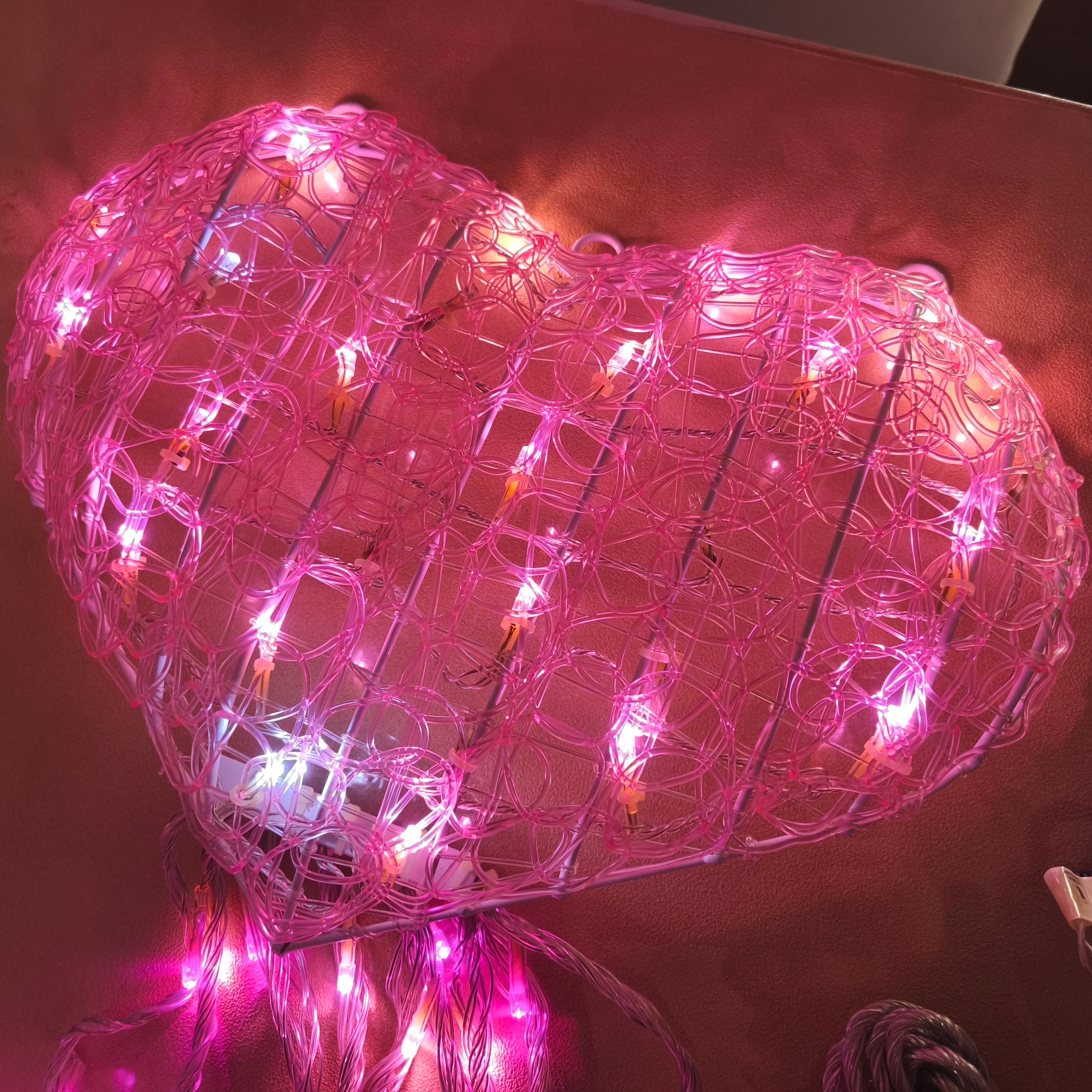 LEDナイアガラライトデラックス ♥︎ ハート　クリスマス　イルミネーション ナイアガラライトDX・LED・ピンク＆ベビーピンク・8本・5m・電飾