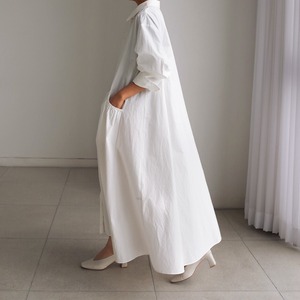 ホワイトシャツロングドレス W-79
