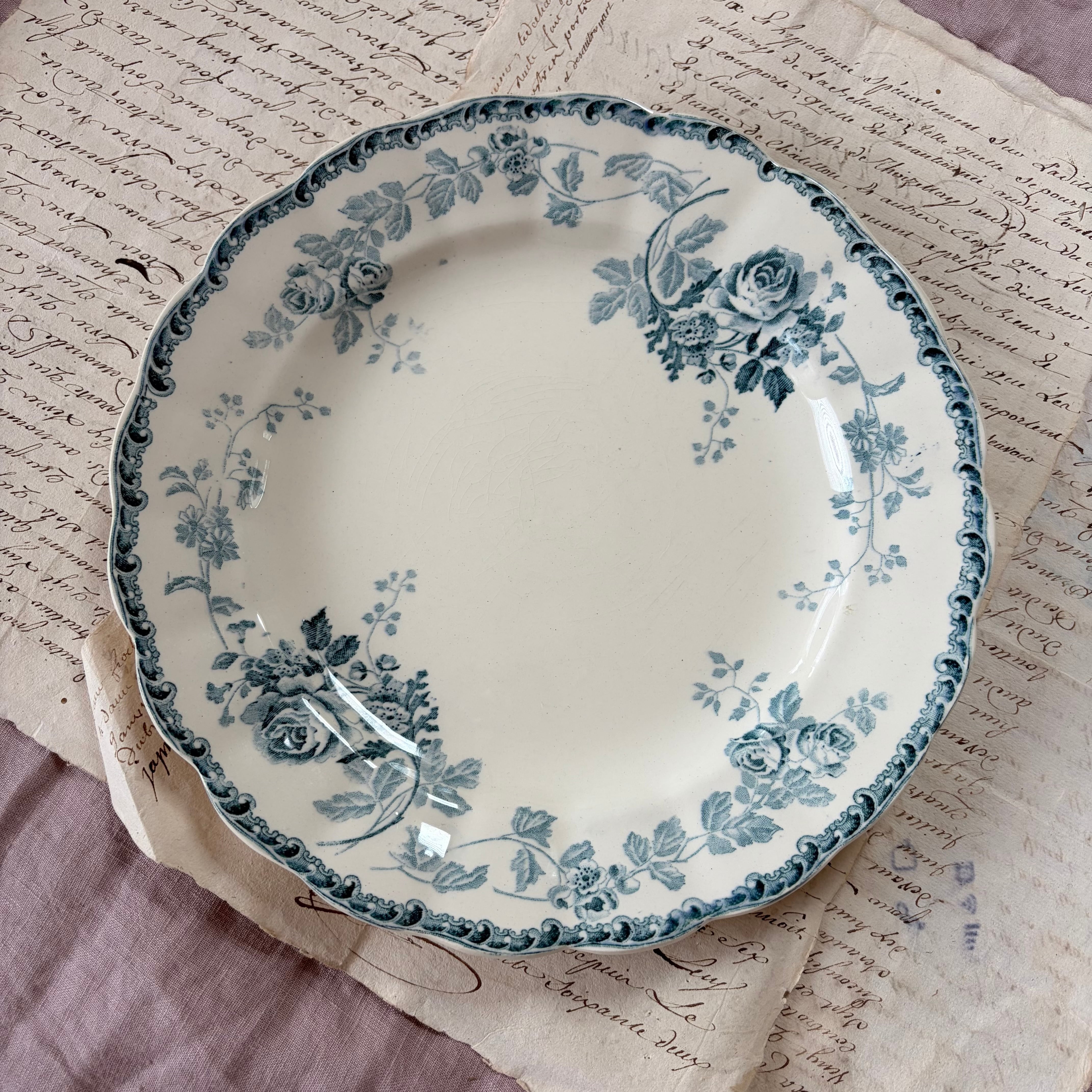 美品　ジョワジールロワ　nantais　平皿　フランスアンティーク C】 Choisy-le-Roi (ショワジールロワ) Nantais 平皿 【フランス