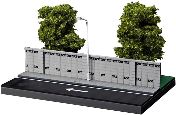 収蔵家 1/64 壁沿い道路と緑地公園ジオラマ SCJ82032