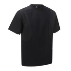 MEN WOOVEN SLEEVE CREW NECK