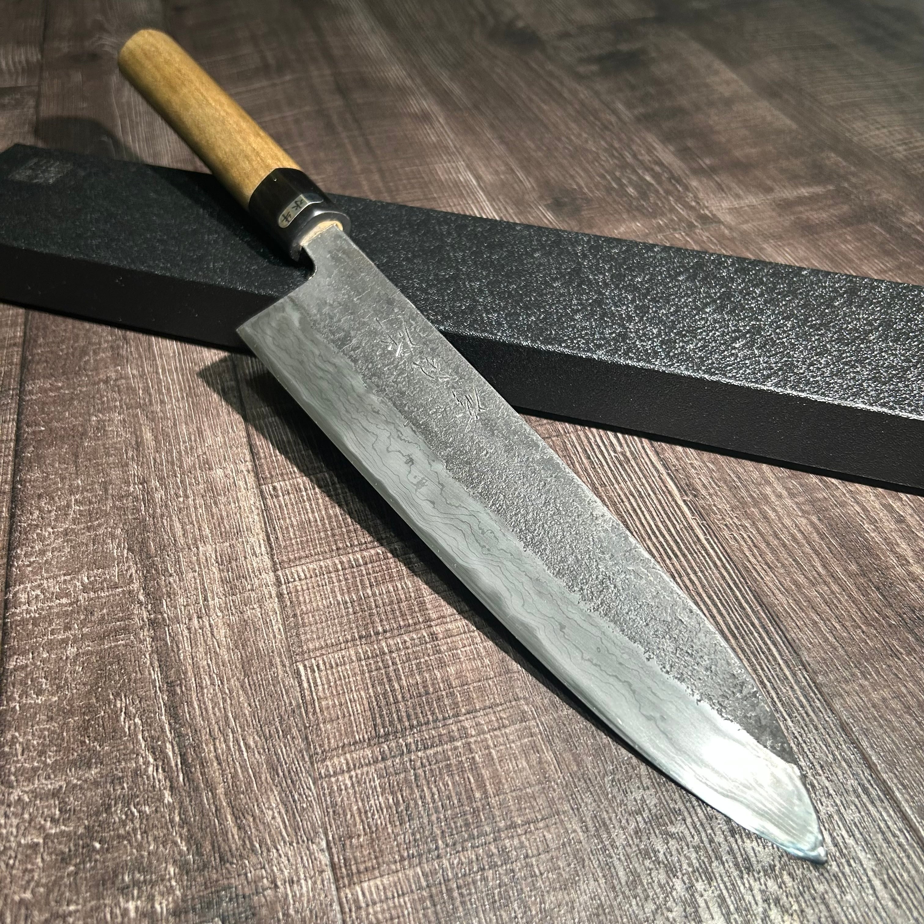 "Shuji Toyama" Wagyuto 240mm Limited special specification Kuro Damascus Buffalo Magnolia Handle