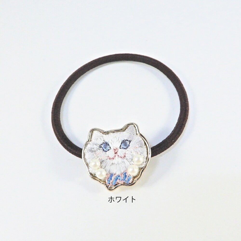 猫ヘアゴム(刺繍ネコヘアゴム) | マスノヤ衣料品店・マスノヤ猫雑貨店