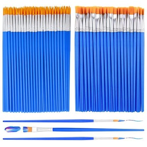 【新着特価】 極細 丸筆 絵筆 勾線筆 面相筆 100本セット 塗装 ペイントブラシ プラモデル DIY モデリング 画材筆 水彩筆 (勾線筆+ 平筆)