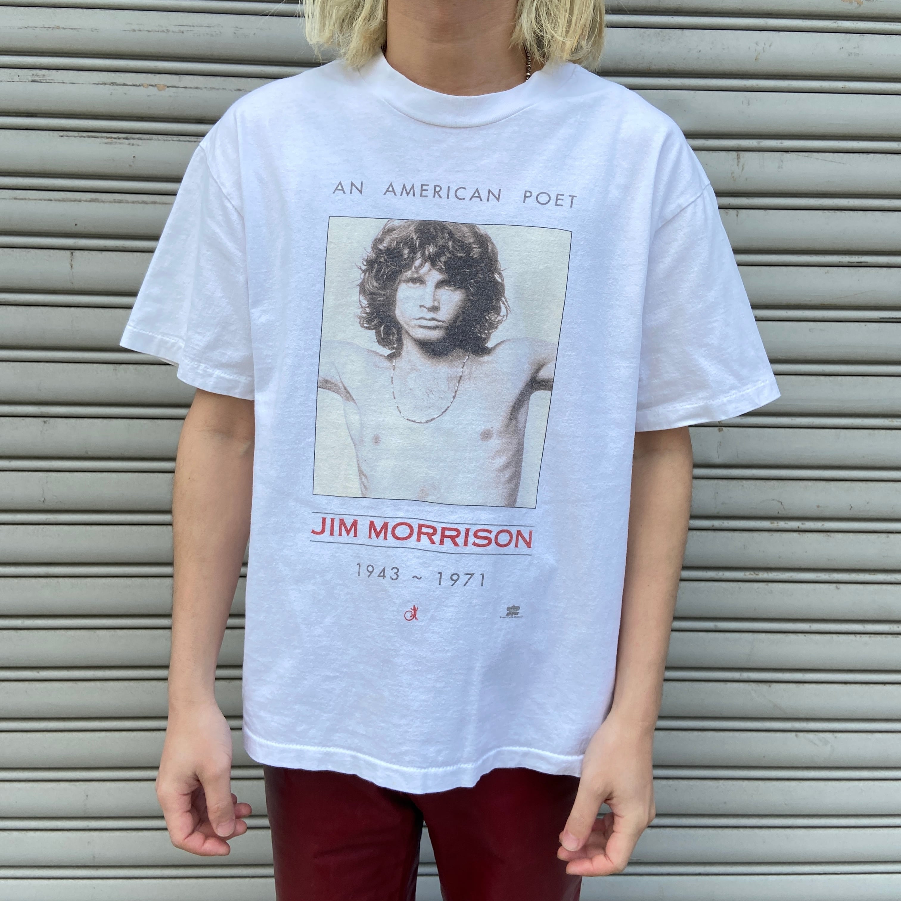 90s USA製 ジムモリソン ドアーズ バンドTシャツ 追悼T 白 L | 古着屋 Uan