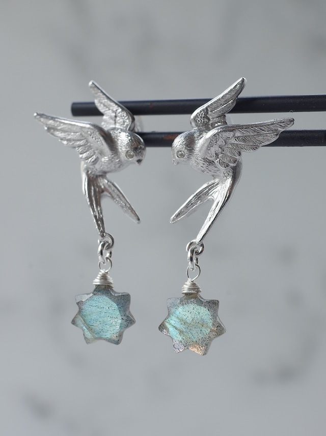 SWALLOW stud earrings with STAR