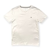 TOMMY HILFIGER トミーヒルフィガーワンポイントフラッグ刺繍 半袖Tシャツ カットソー サイズ S /ホワイト/男女でも