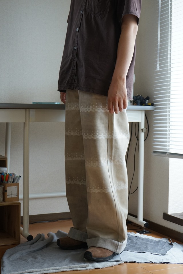 【one-of-a-kind】Relaxed Trace Denim Sand  Beige - Tinycrown (Men)