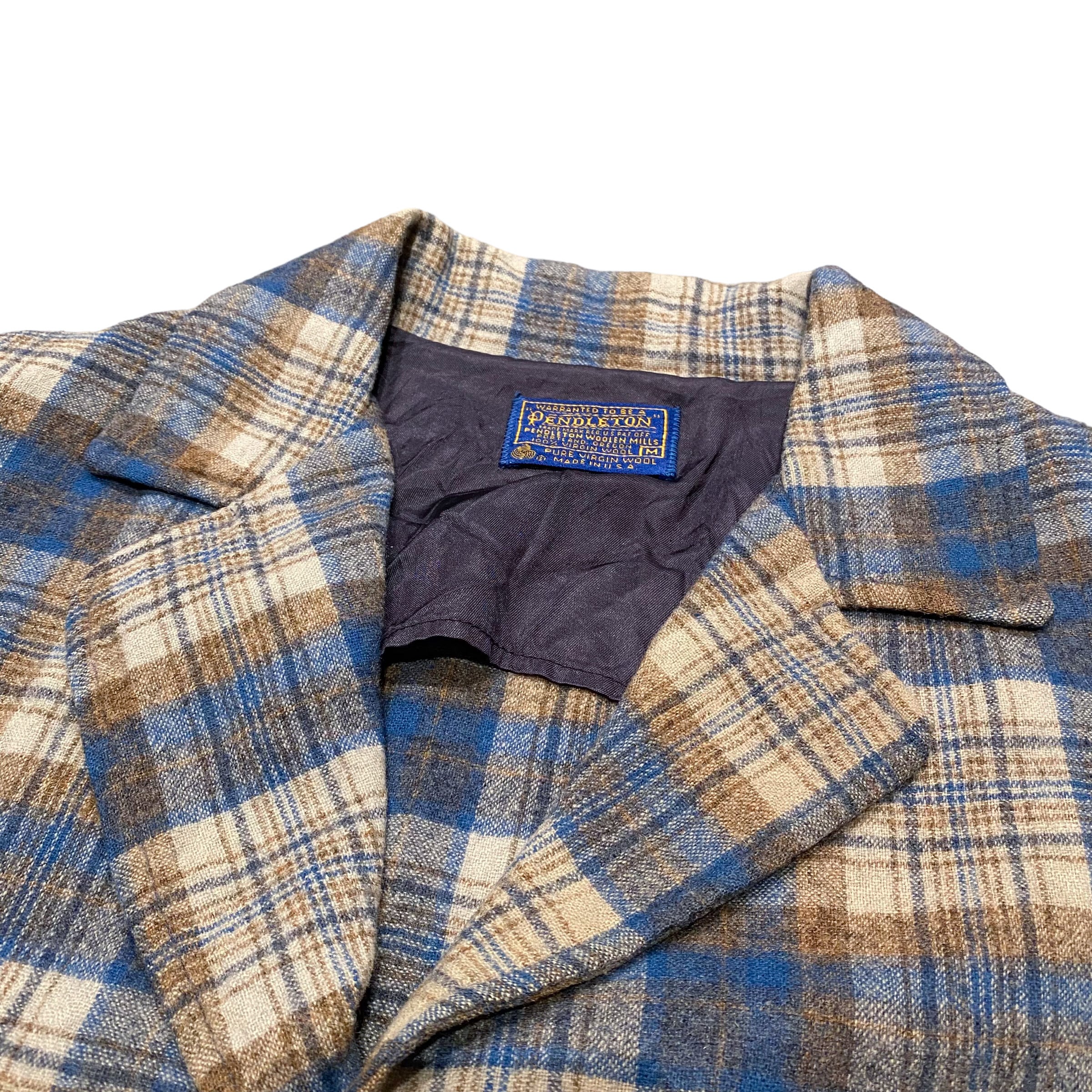 70's USA製 PENDLETON Wool Shirt Jacket M / ペンドルトン ウールシャツ ウールジャケット アンコンジャケット  チェック 古着 ヴィンテージ