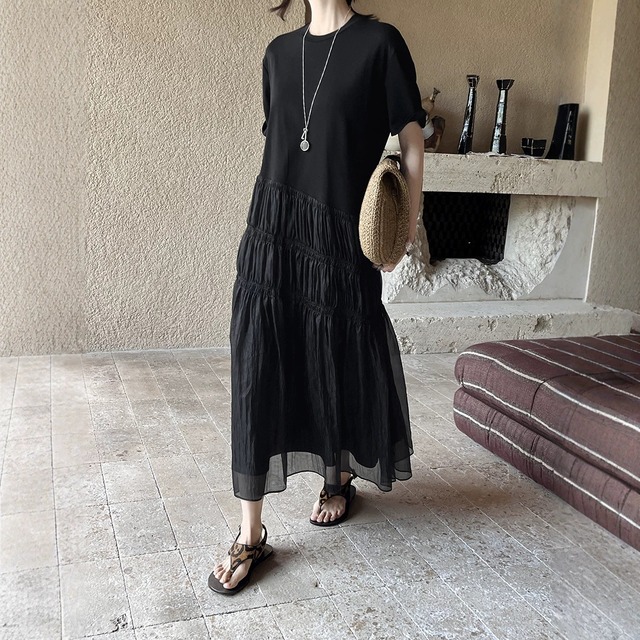 【ワンピース】 ワンピース レディース 夏 きれいめ 20代 30代 40代 50代 おしゃれ きれいめ 可愛い フェミニン エレガント 春 夏 秋 ロング ワンピース 春夏 ワンピースドレス 韓国 ワンピースドレス ワンピース ブラック 黒 ホワイト 白 S M