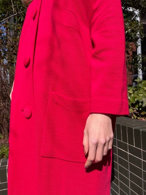 Vintage 60's pink collarless spring coat