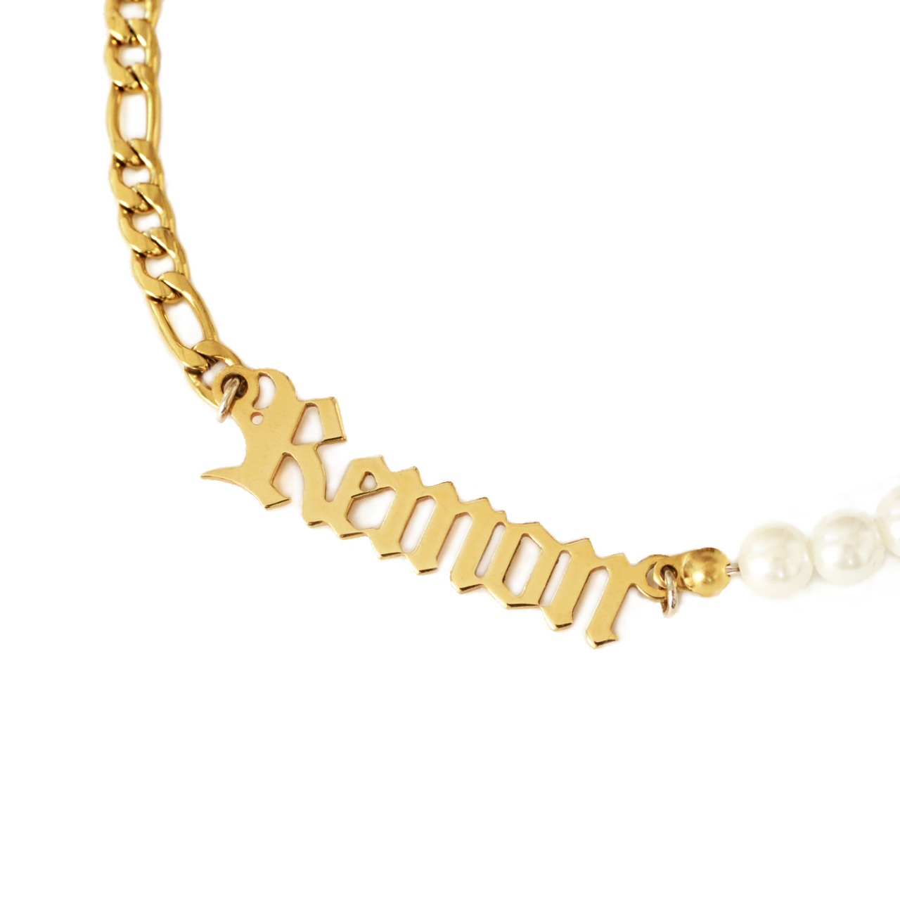 Half Pearl Name Necklace