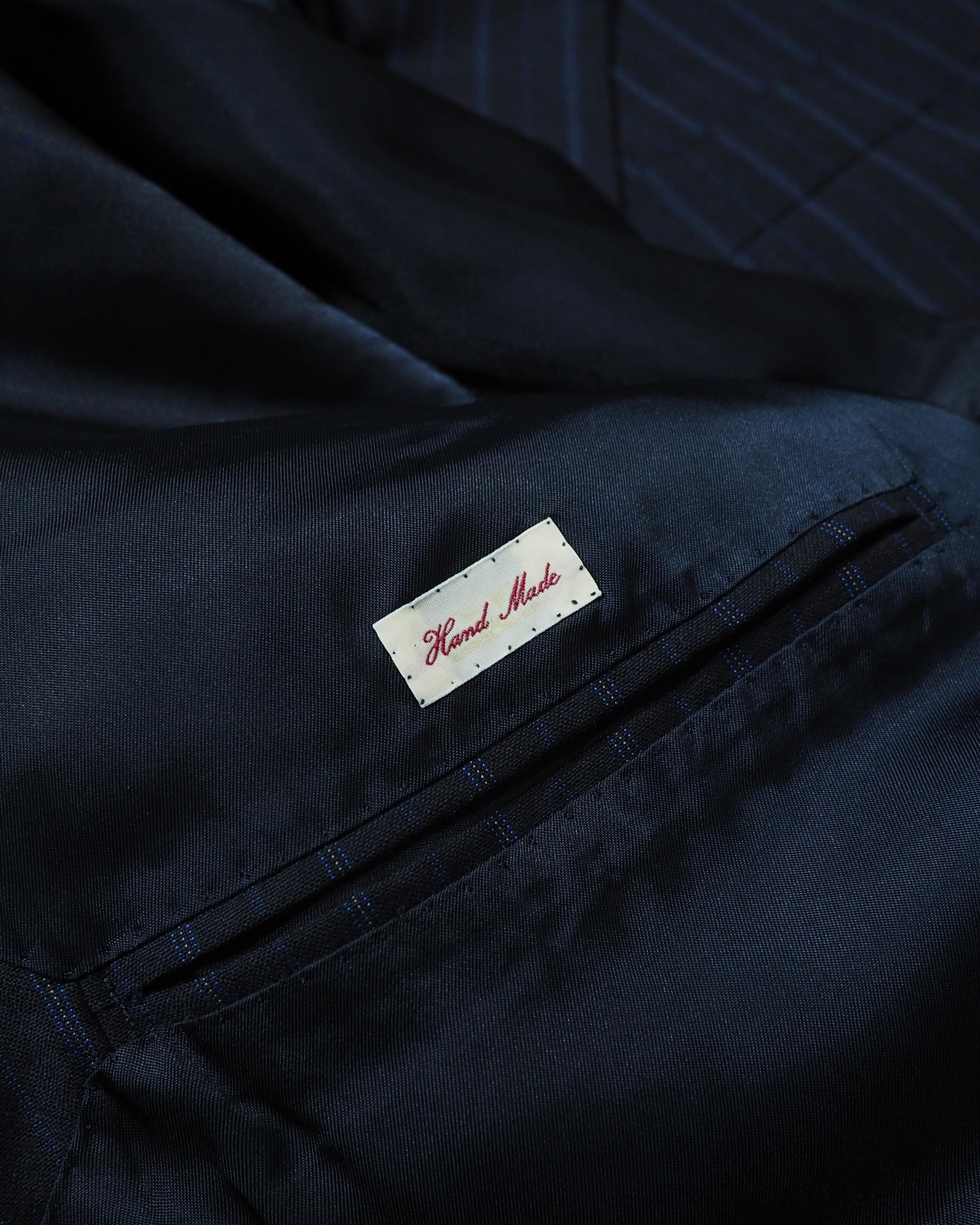 " Artigianale × Ermenegildo Zegna " Beautiful Dark Blue Pinstripe Tailored jacket (woven in italy)