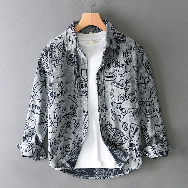 Comical Printed Cotton Shirt / コミカル プリント コットン シャツ
