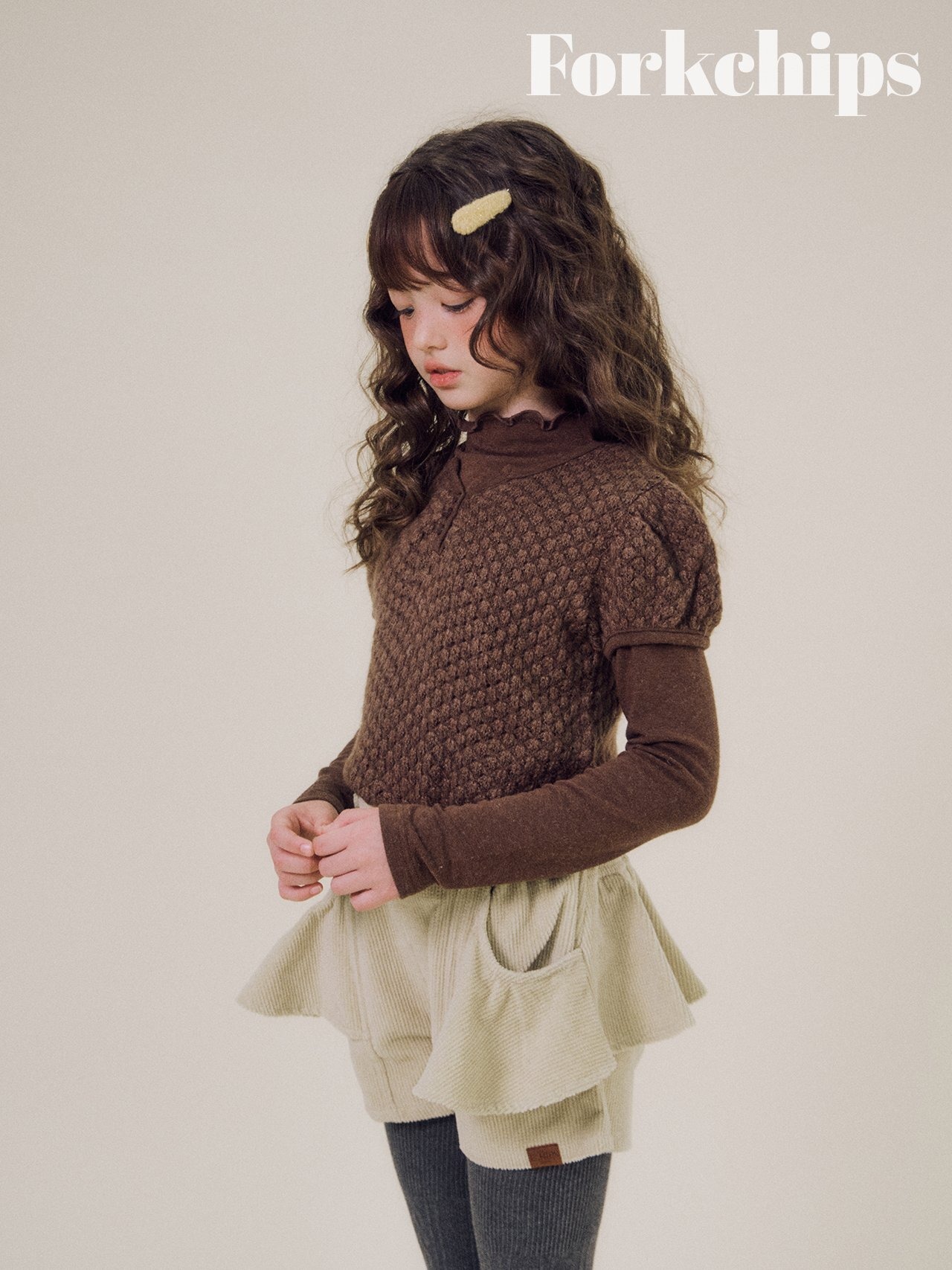 FORK CHIPS［取寄］bunny puff knit tee 26winter