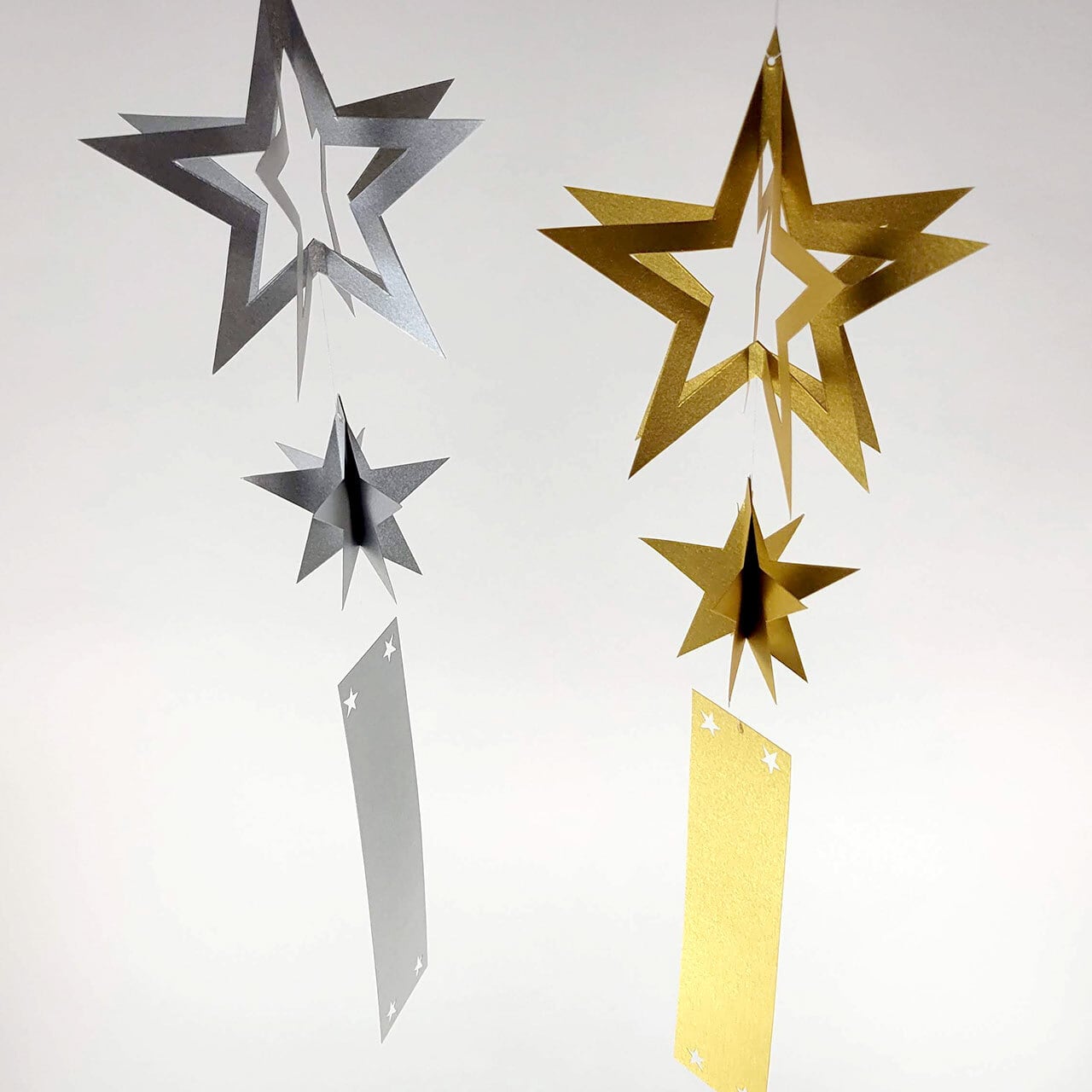 七夕に作って飾ろう！立体星の短冊モビール（型紙ダウンロード販売