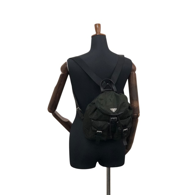 PRADA プラダ バックパック グリーントライアングルロゴ ナイロン ダブルポケット vintage ヴィンテージ オールド kuuttd