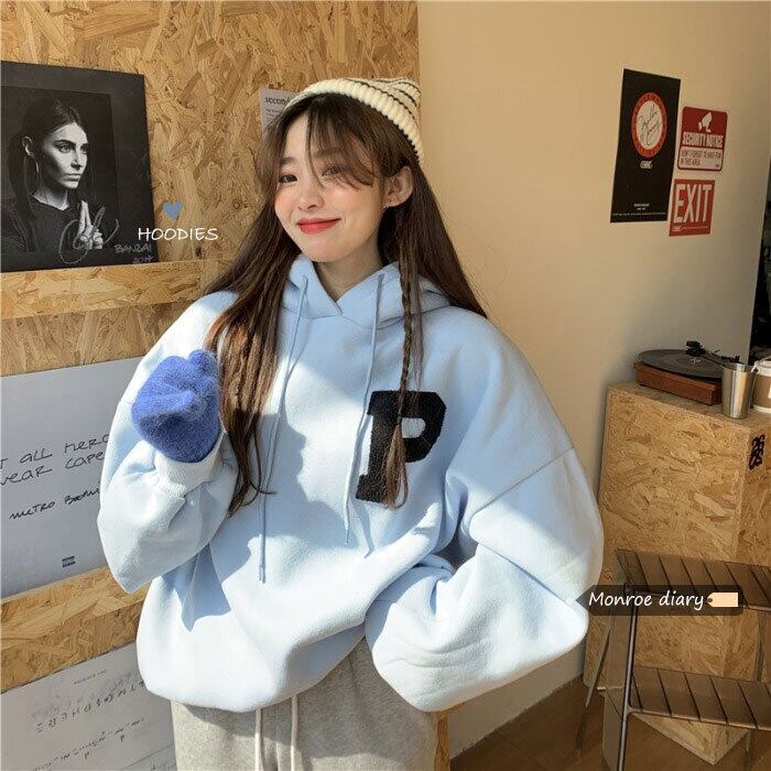 スタイルルーズフードセーター レディースオータムウィンタージャケット ベルベット 秋物 冬物 モンロー93234970814