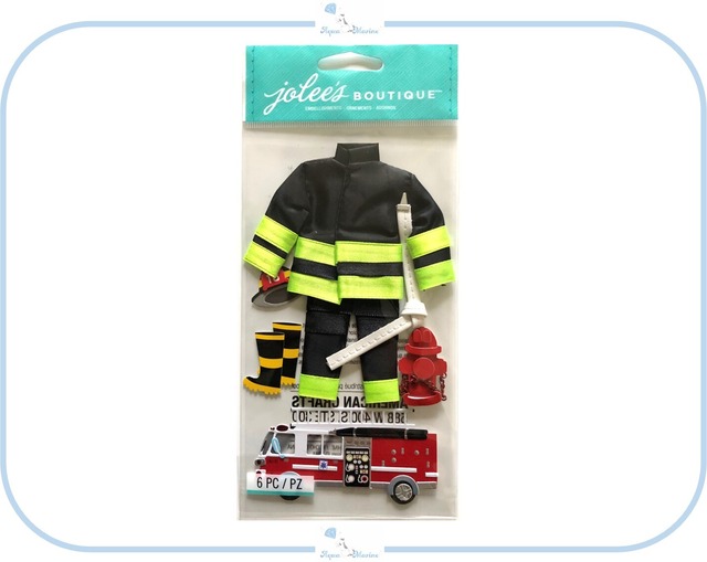 E61 JOLEE'S 3Dシール Firefighter 消防士 消防車 仕事 デザイン 立体 ステッカー アルバム 飾り材料 海外 デコレーション スクラップブッキング