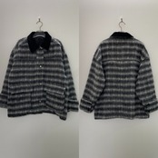 モヘアシャギーチェックCO/ブラック