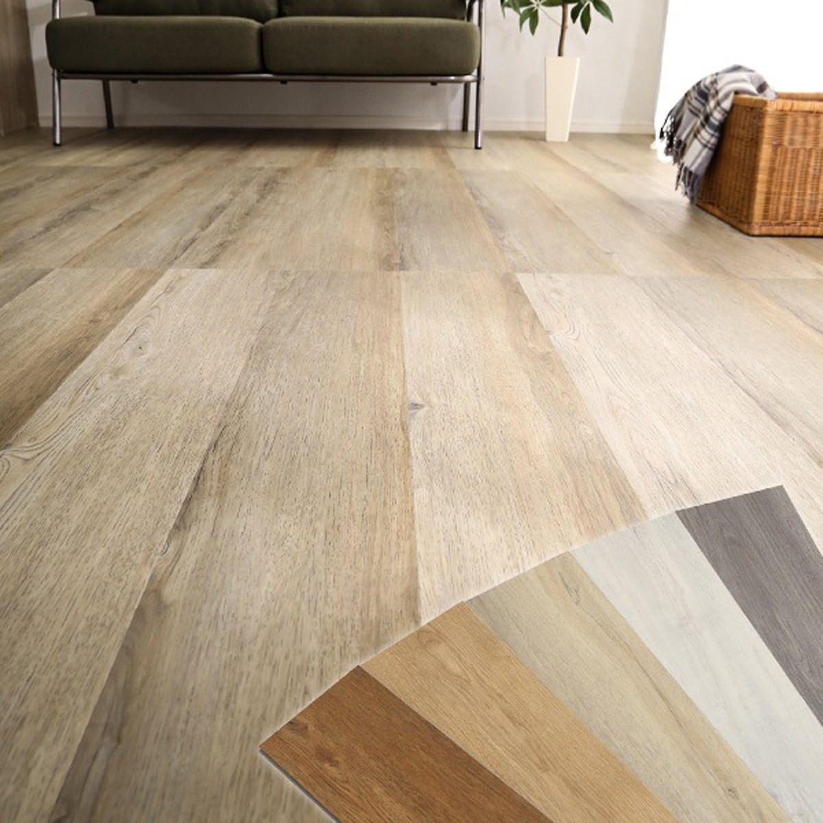 フロアタイル72枚 9畳 床暖房対応 ホットカーペット対応 防水 抗菌 はめこみ式 木目