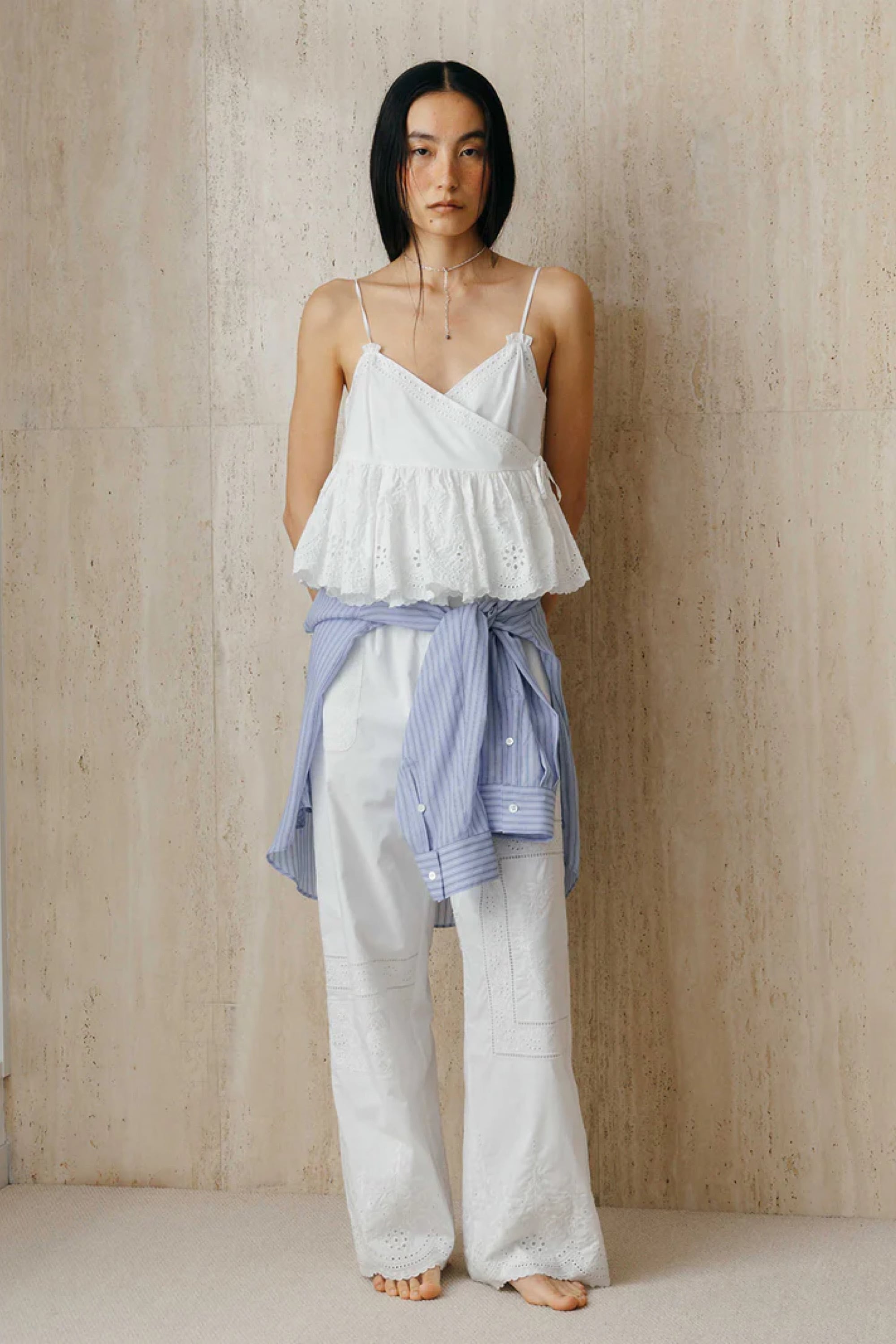 CREDONA LACE PATCHWORK TOPS レースパッチワークトップス White