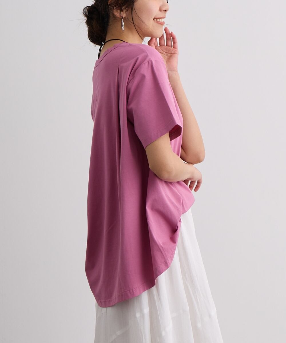 【美品タグあり】かぐれ　バックタックワイドシャツ　サーモンピンク バックタックワイドシャツ | かぐれ(kagure) | マルイウェブチャネル