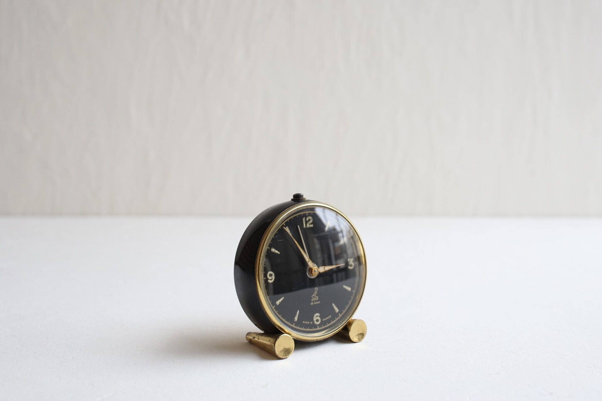 フランス アンティーク ヴィンテージ JAZ 目覚まし時計 『SAPIC』ブラック×ゴールド N-03880