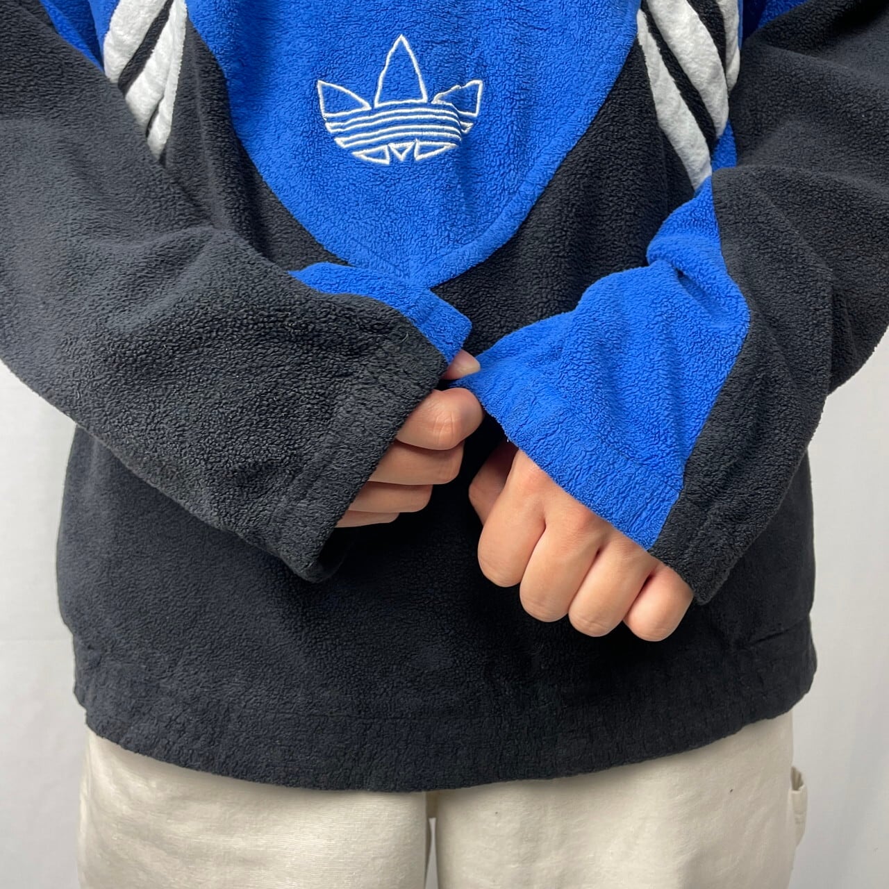 80年代 adidas アディダス フリースプルオーバー ハーフジップ メンズL 