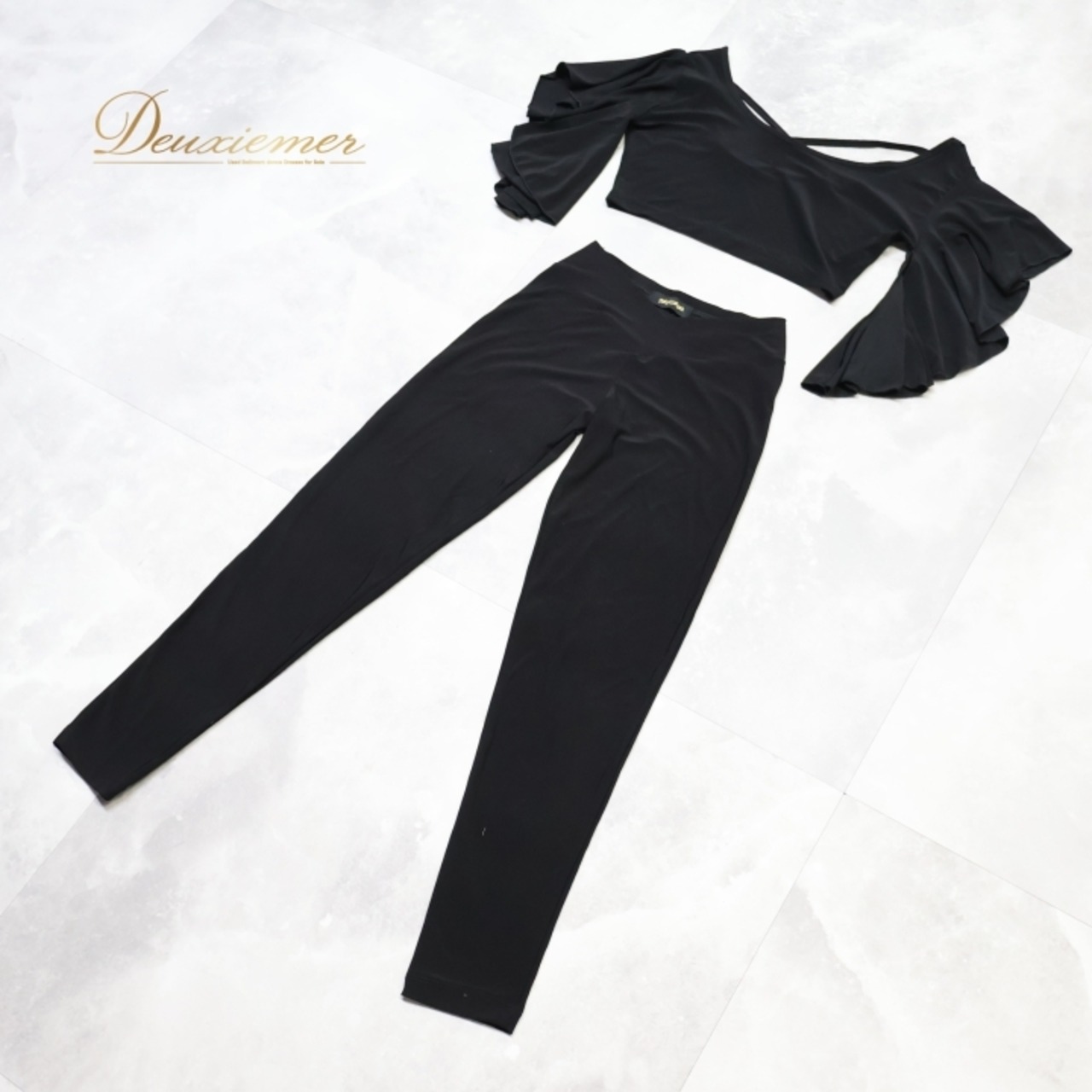 ベリーダンス 衣装 レッスンウェア まとめ売り 全4点 セット miyamiya 上下セット トップス スカート ヒップスカーフ 黒 紫 白 パンツ スパッツ レギンス ダンス衣装 レッスン 練習 伸縮 ストレッチ ブラック系 パープル系 ピンク系 ホワイト系