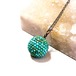 Pave turquoise dome vintage pendant necklace