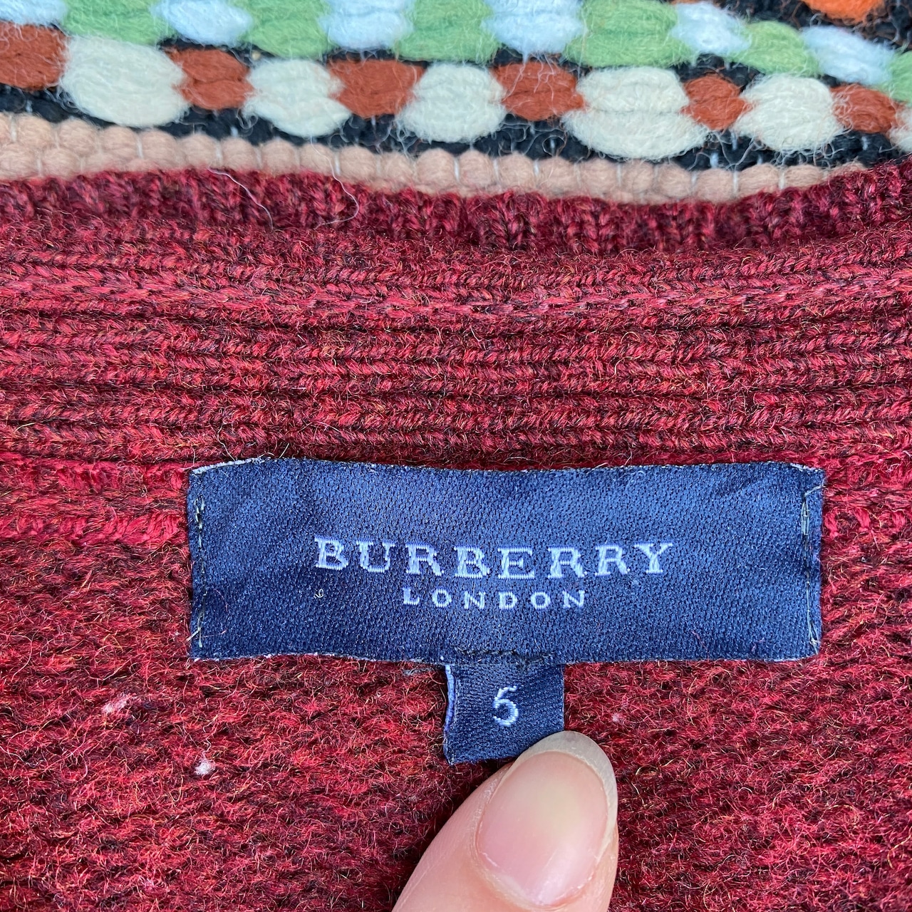 BURBERRY バーバリー ウール ニットカーディガン メンズL相当 古着 
