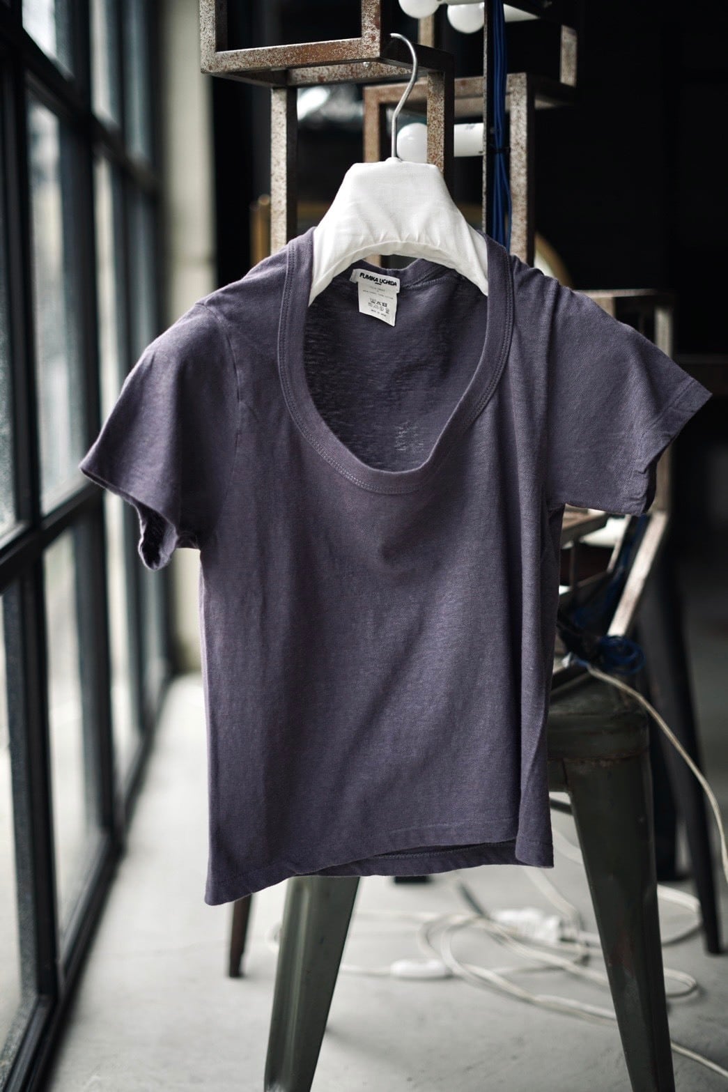 FUMIKA_UCHIDA / Trapezoid neck T-shirt (CORAL , IVORY , NAVY