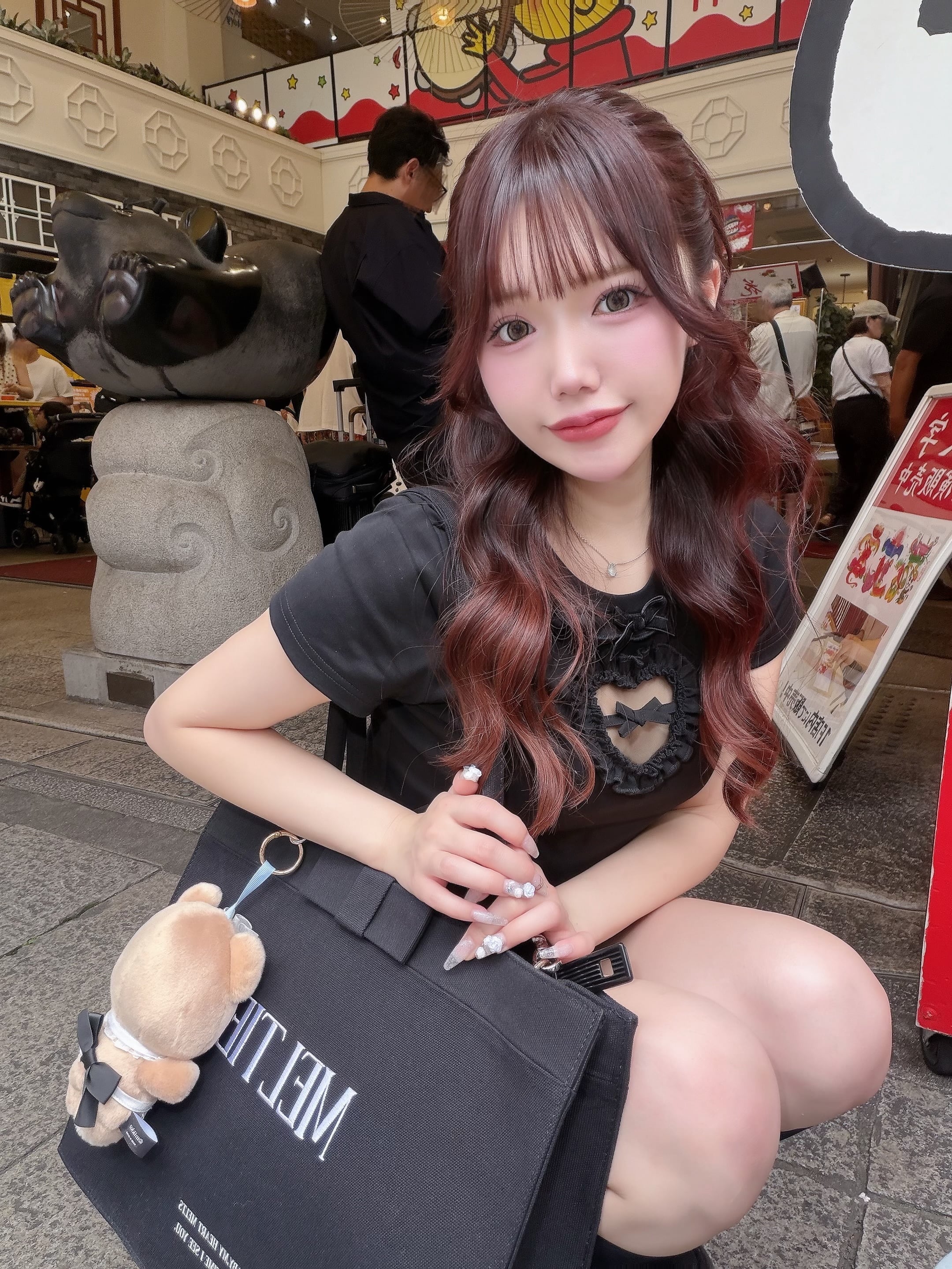 ribbon canvas tote bag〈LARGE〉